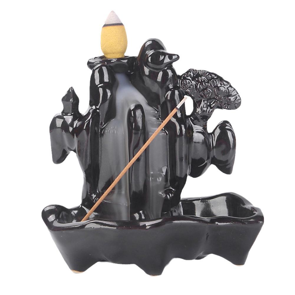 1pc criativo cachoeira queimador de incenso suporte de incenso cerâmica artesanal backflow queimador de incenso decoração cones