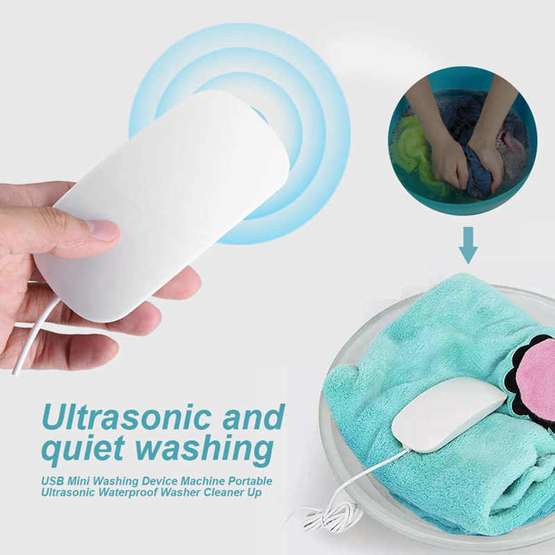 Mini Ultrassom Washing Machine Portable Electric Ultrasonic Automatic Traveling Laundry Washer USB Powered Sonic Cleaner