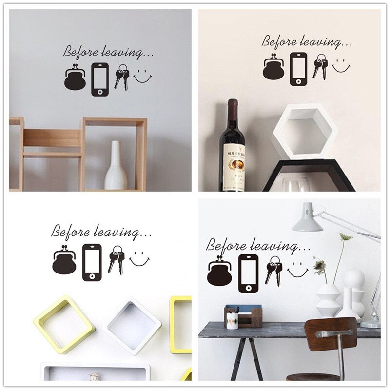 1 Set Before Leaving Reminder Quotes Wall Stickers Bedroom Living Room Door wall Decor for Daily Poster Mural