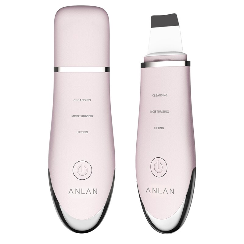 Limpiador ultrasónico de piel ANLAN, máquina de limpieza por vibración Facial, exfoliante de espinillas, exfoliante de poros, herramientas de limpieza Facial: Rosa