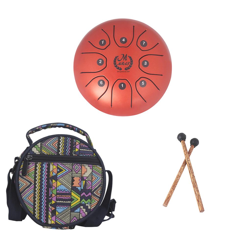 MMBAT / Mebite 5.5 Inch Mini Steel Tongue Drum Handpan Brahma Drum Ethereal Drum Musical Equipment: Orange