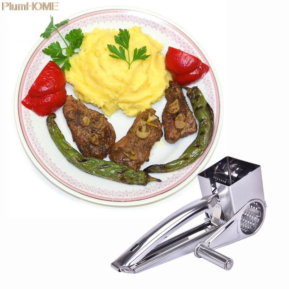 Stainless Steel Hand Crank Rotary Cheese Grater Vegetable Chopper Shredder 430 stainless steel