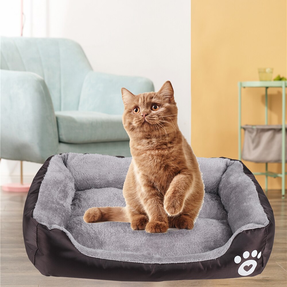 Huisdierbed voor Grote Honden & Katten - Waterdicht Koraal Fleece Nest - Warm Vier Seizoenen Puppy Kussen