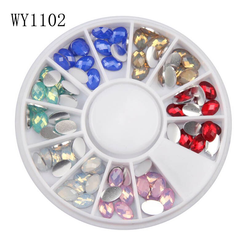 Elessical 6 kleuren paardenogen opaal strass manicure sieraden nagelbedels 3d diy manicure nagelkunst decoraties in wiel