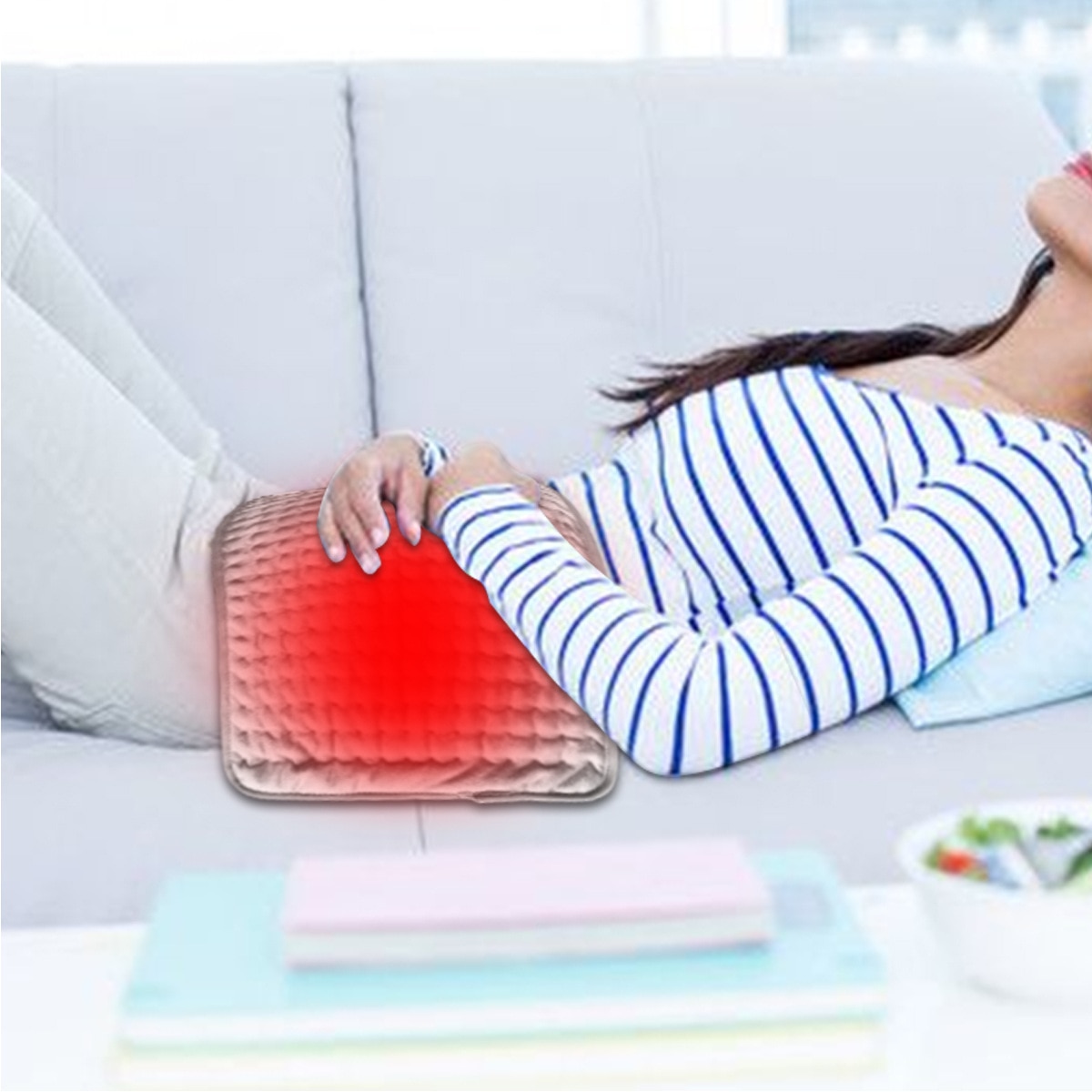 6 Heat Modes Microplush Electric Heating Pad for Abdomen Waist Back Pain Relief Winter Warmer Fast Heat Pad with EU/US Plug