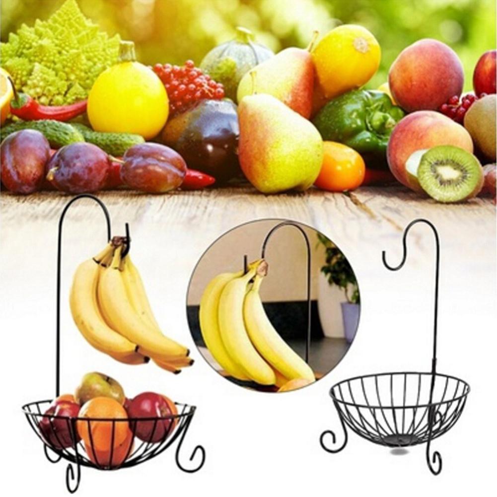 Huishoudelijke Fruit Mand Keuken Metalen Fruit Groente Mand Met Afneembare Banaan Hanger Houder Haak Voor Party