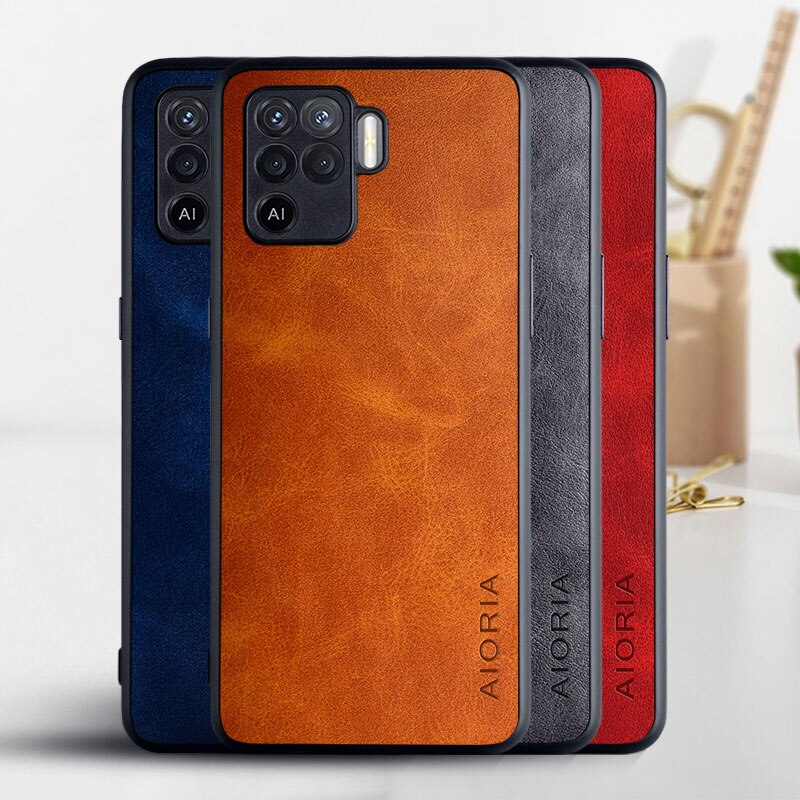 Telefoon Geval Voor Oppo F19 Pro Coque Luxe Vintage Leather Skin Covers Voor Oppo F19 Pro Case Funda Capa