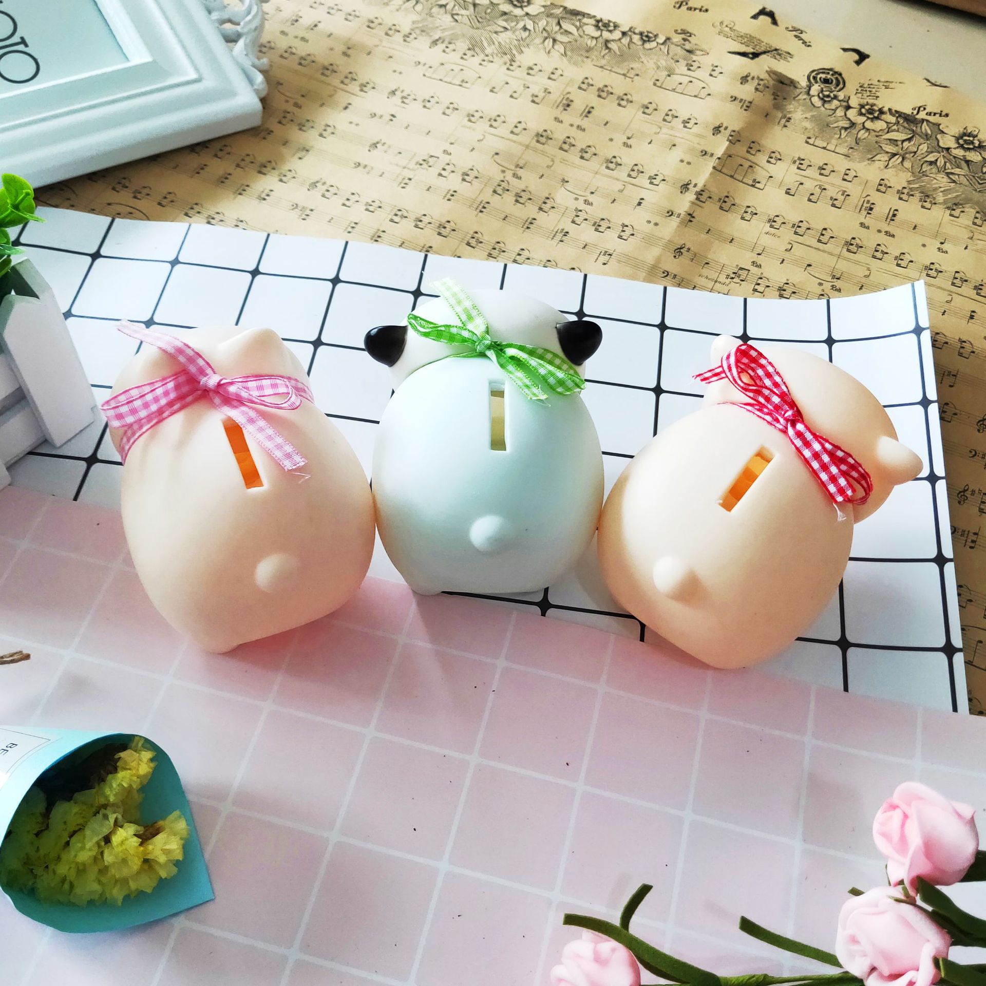 Cute Children's Savings Tank Cartoon Piggy Deposit Can Prevaricate Doll Home Desktop Set Up Douyin Gifttoy