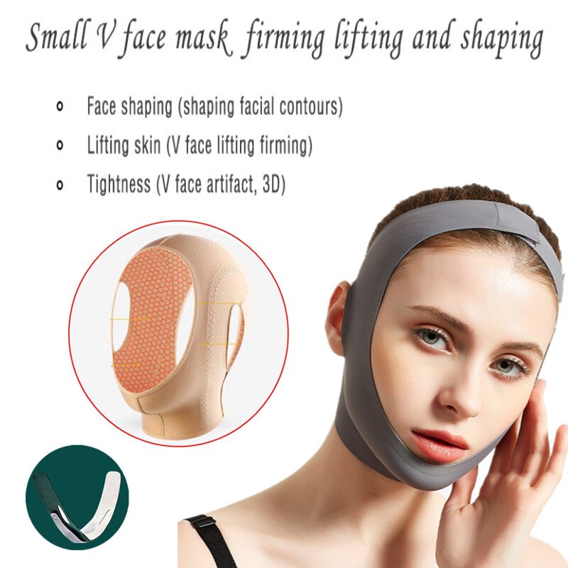 Faja Facial reutilizable para adelgazar, banda de masaje adelgazante, cinturón de relajación, realce, Reduce la papada