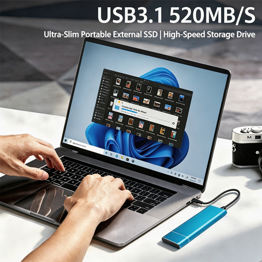 2TB Durable Portable External SSD USB3.1 Solid State Storage Drive For Laptop Mac Daily Storage