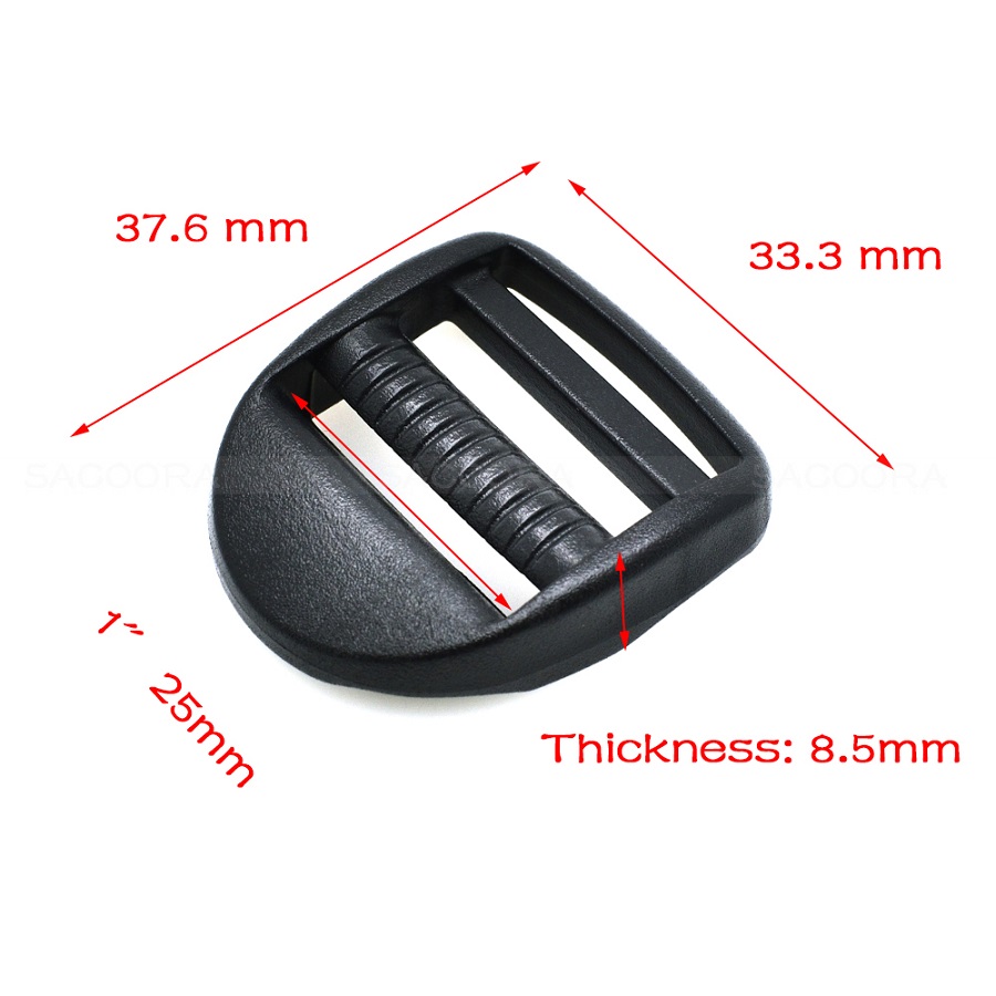 2 pz Scaletta di Plastica di Blocco Tri-Scivola Cursore Regolabile Fibbie per Zaini Cinghie di scarpe Borsa Gatto Collare di canna di DIY accessori: Webbing Size 25mm