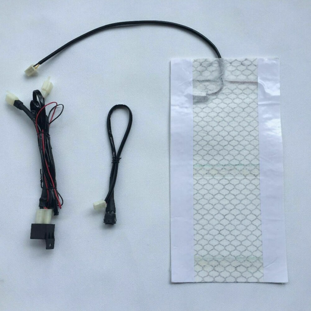 Almohadilla calefactora para motocicleta eléctrica, almohadilla calefactable de fibra de carbono resistente al desgaste para invierno, con interruptor de Control, ajustable, cálido, DC 12V
