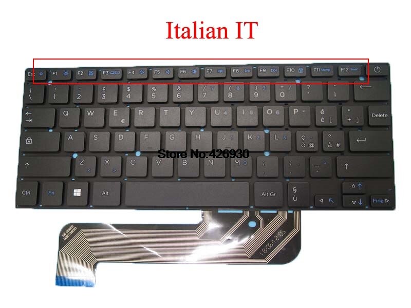 Teclado para ordenador portátil, para Irbis NB44, XK-HS002, MB27716023, Arabia, italiano, español, inglés, negro, sin marco, US SP IT AR,: Italian IT version 1