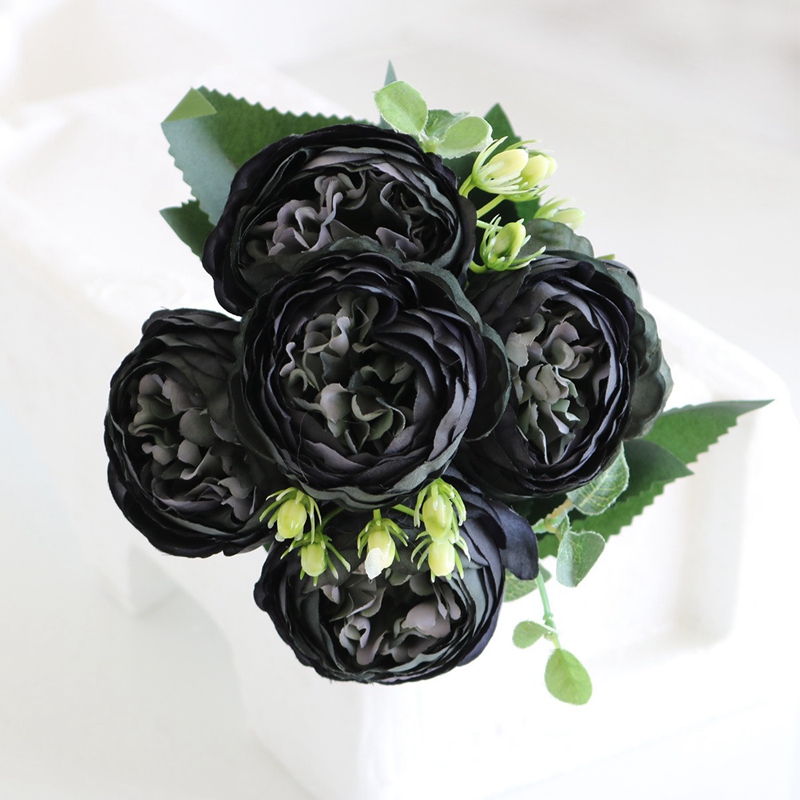 Buquê de flores artificiais de rosas para decoração de casa, festa de casamento, suprimentos de flores falsas, artesanato diy, acessórios de vaso de flores