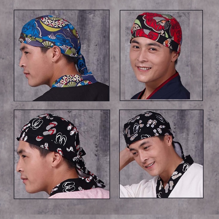Sombrero de Chef de estilo japonés para hombre, gorro de trabajo estilo Kimono para hotel, restaurante, bar, camarero, Coreano
