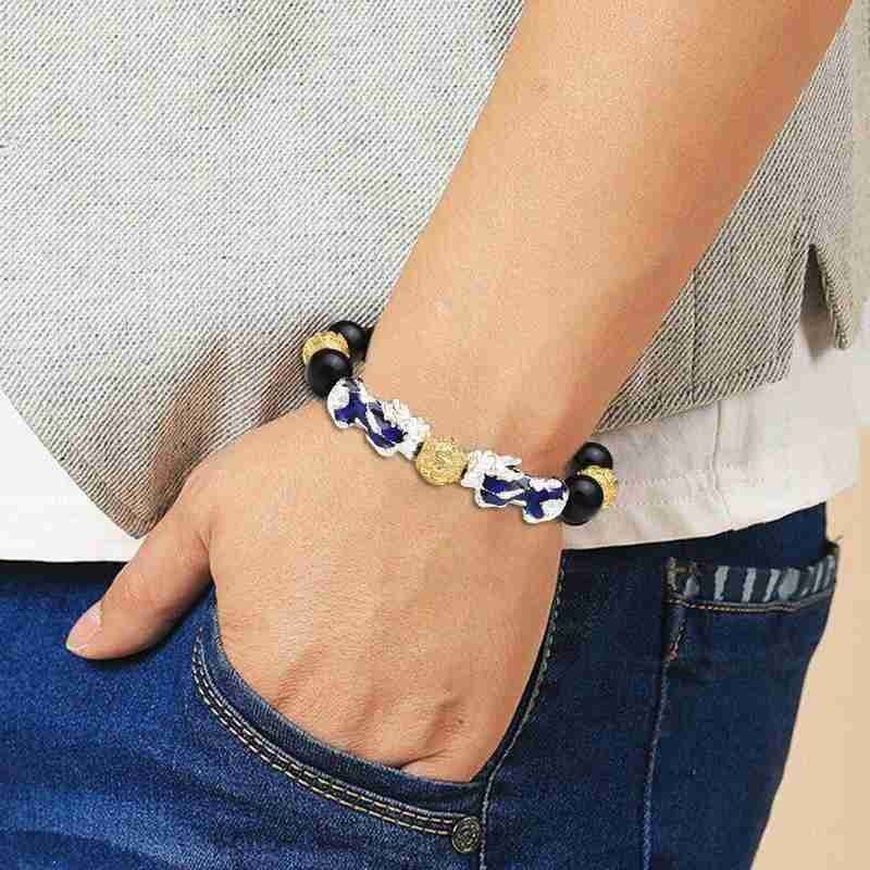 Feng Shui Nero Perle di Ossidiana pi Xiu Ricchezza Dei Monili Dei Monili Del Braccialetto Fortunato di colore di Natale L5T8