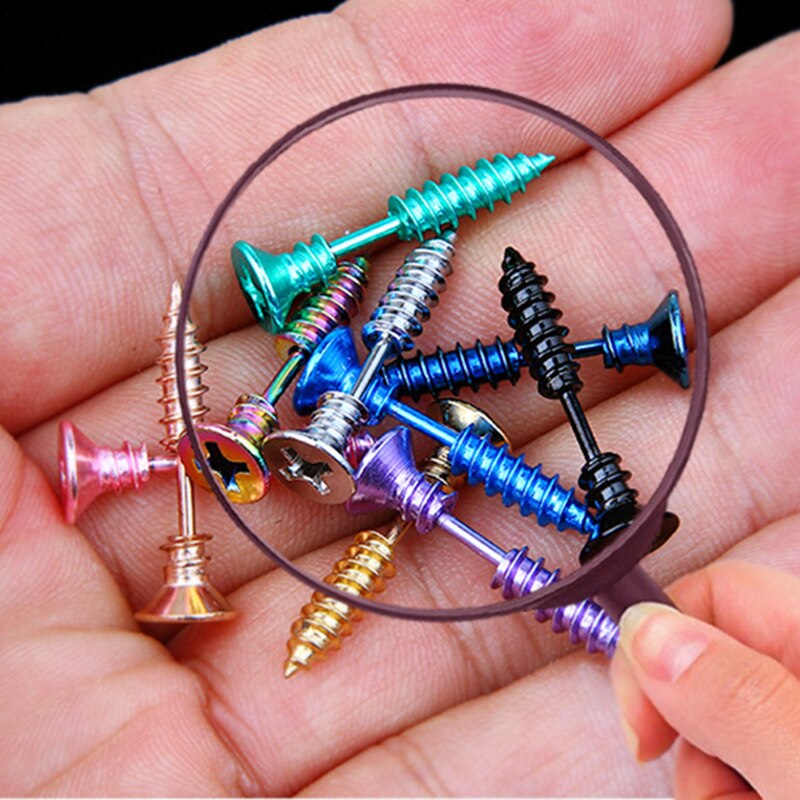 1Stck Punk Gold Schwarz Farbe Edelstahl Nagel Schraube Zucht Ohrring für Frauen &Ampere; Männer Wendel Ohr Piercings schmuck
