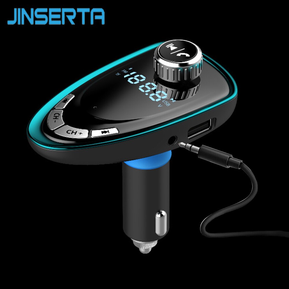 JINSERTA Bluetooth Car MP3 Player Wireless FM Transmitter Modulator Radio Adapter USB Charger AUX TF USB disk Reader