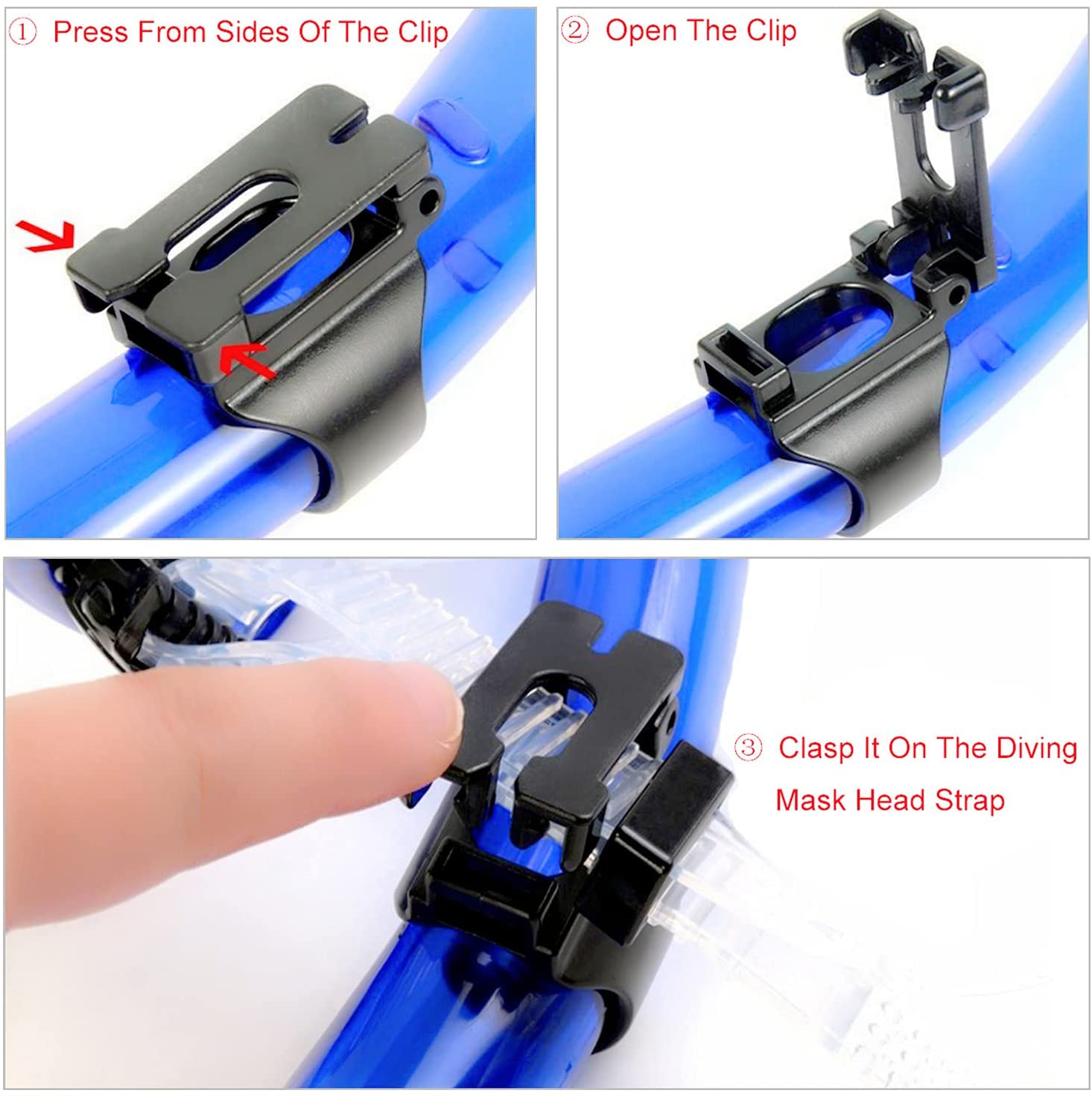 Snorkel keeper accessories holder Quick-release oval clip plastic