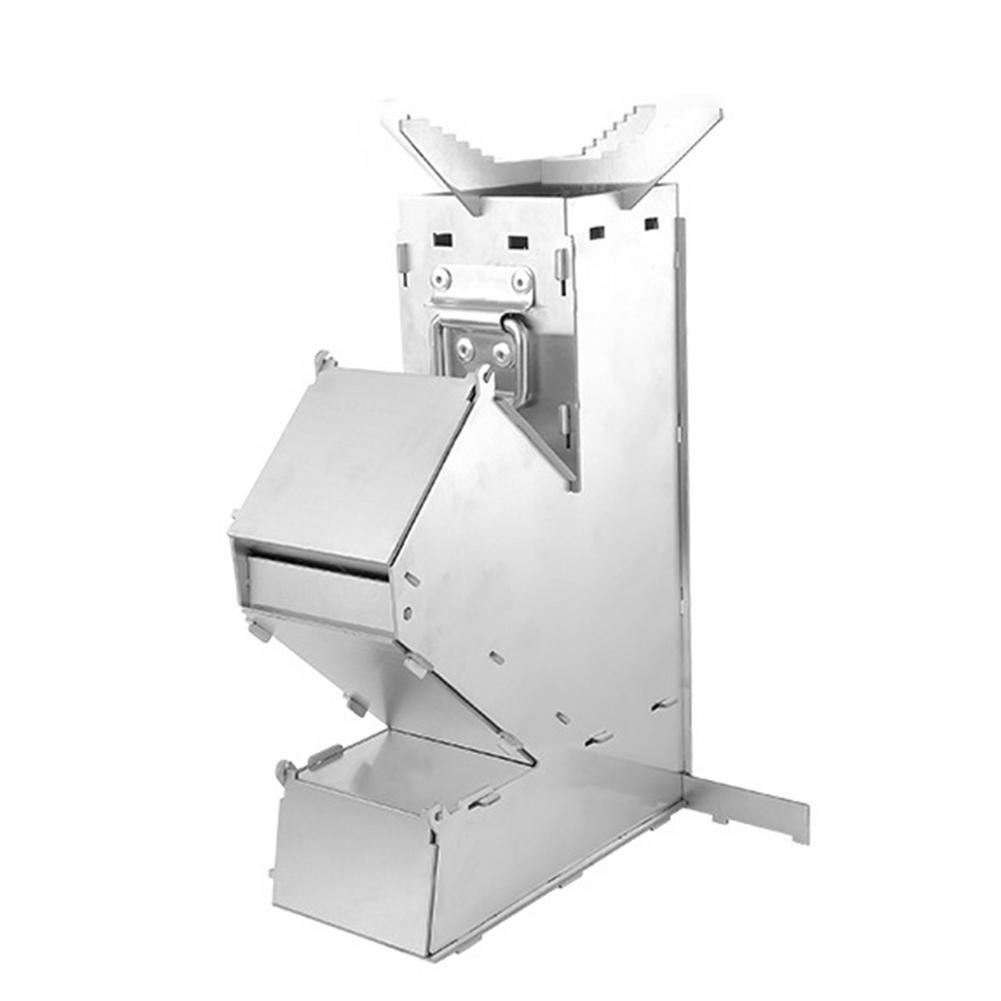 Controllable Firepower Stainless Steel Rocket Stove Outdoor Camping Folding Wood Stove Foldable Wood Burning Backpacking Outdoor