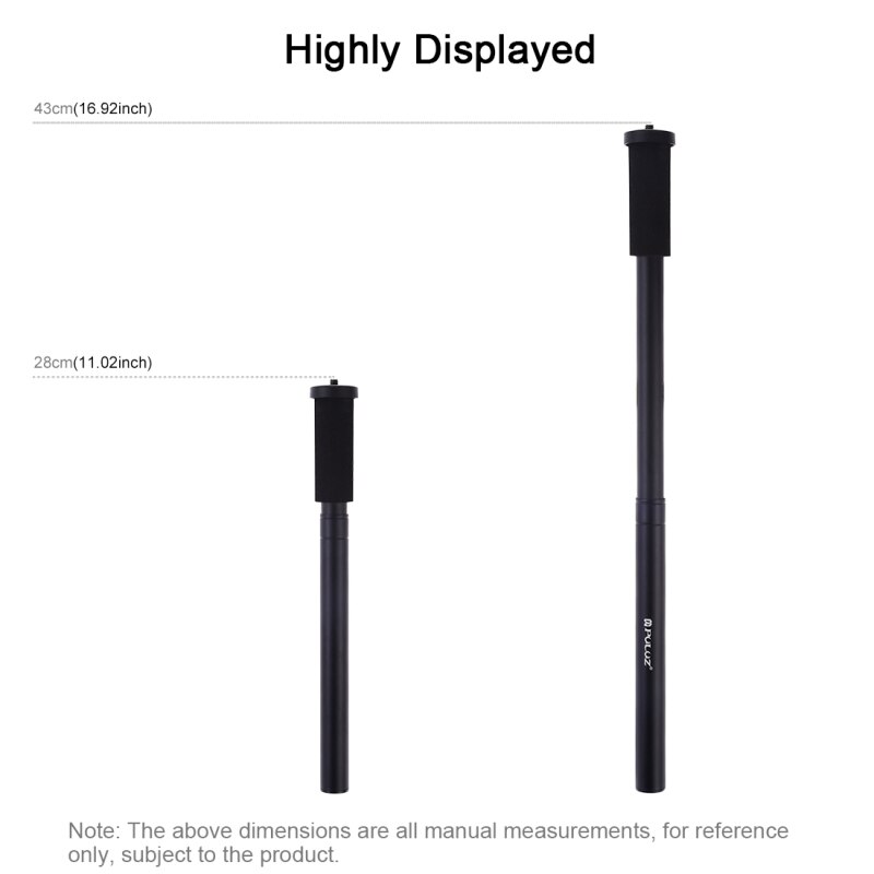 PULUZ – Extension de monopode réglable à la main, en alliage d&#39;aluminium, tige à arbre Central