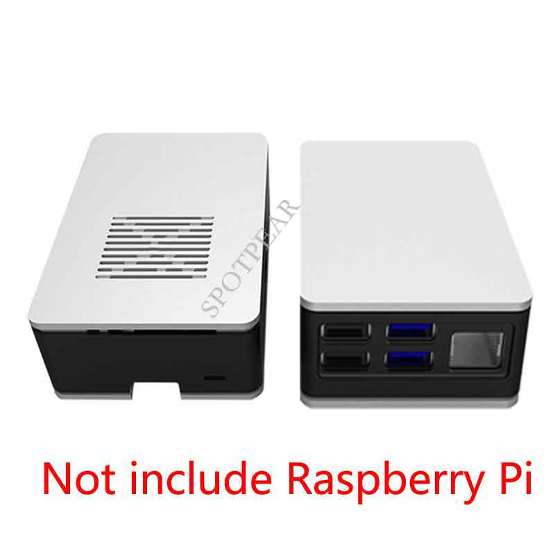 Raspberry Pi 4 Model B 4B case aluminum alloy ABS dual-material case can be equipped with fan to quickly dissipate heat