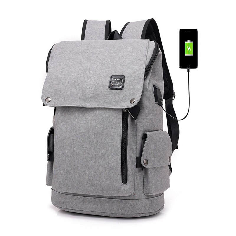 Fengdong – sac à dos de lycée étanche pour garçons, grand sac à dos usb anti-vol, sac de voyage pour hommes, cartable pour garçons: Light Grey