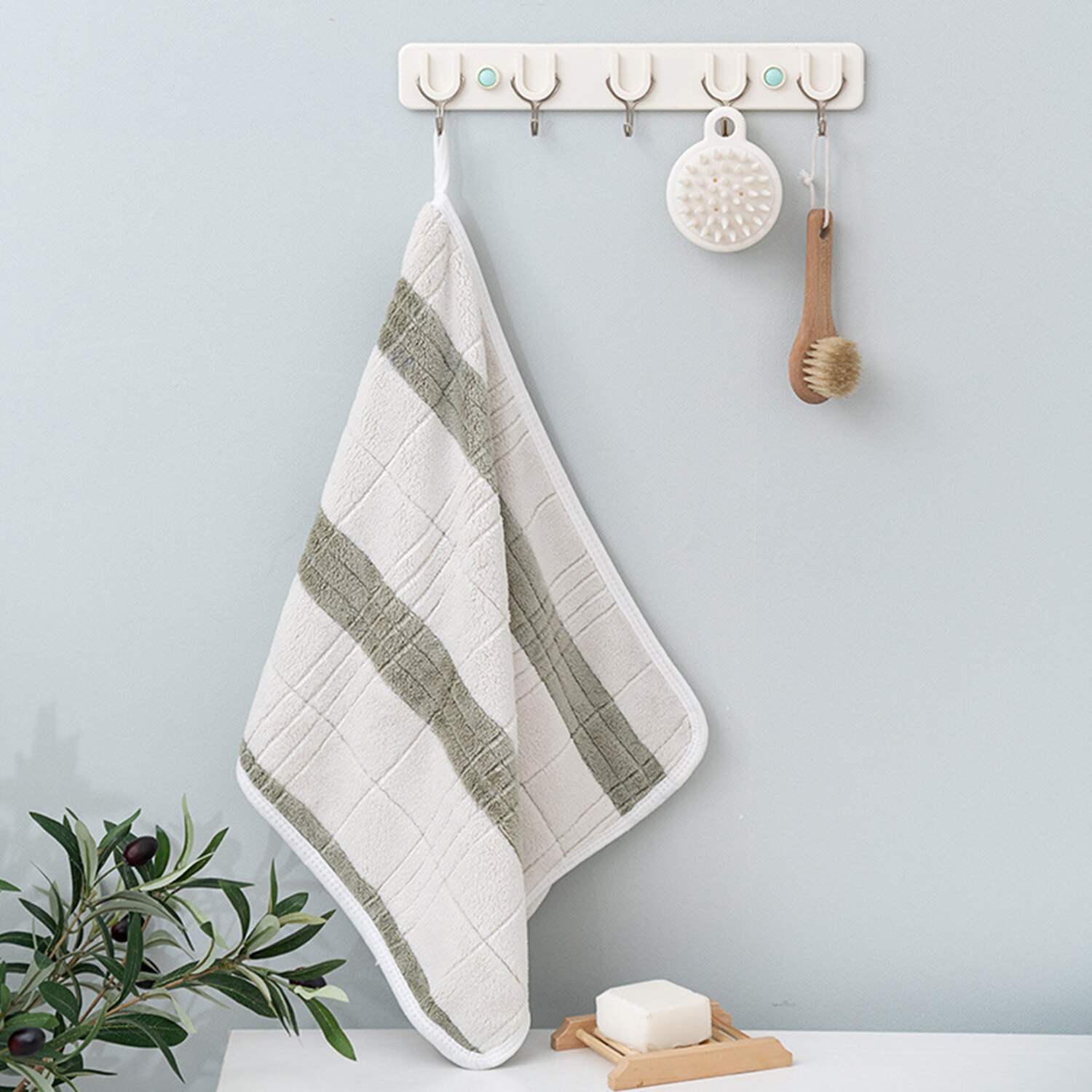 Badrum duschhanddukar mjuk korall fleece strandhanddukar vattenabsorberande snabbtorkande multifunktionella plyschhanddukar för spahotell hem: Grön