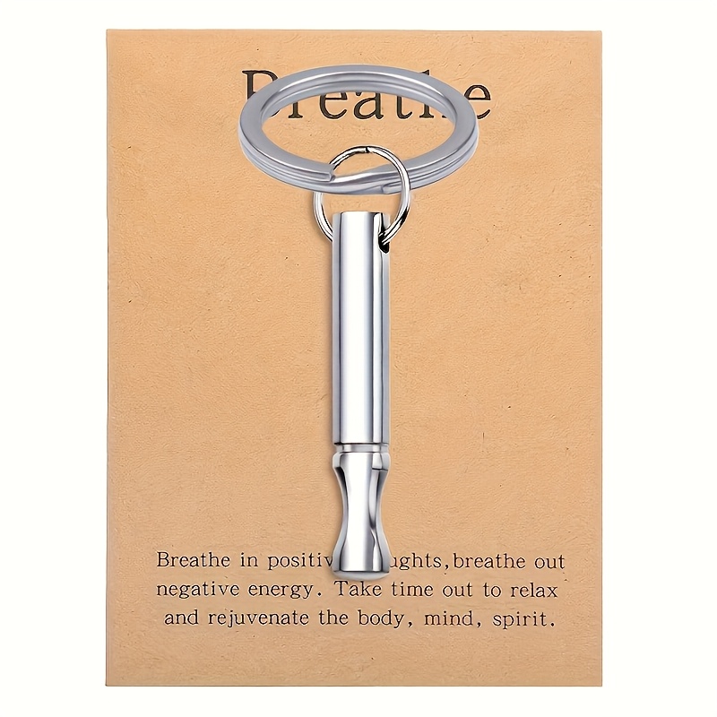 Halsband för ångest och stresslindring i rostfritt stål, medveten andning och meditation, andningsverktyg: Rödbrun