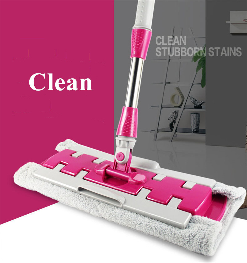 Rotatable Flat Mop Floor Telescopic Mop Handle Super Absorbent Microfiber Blue Green Cloth For Home Kitchen Tiles Cleaning Tools