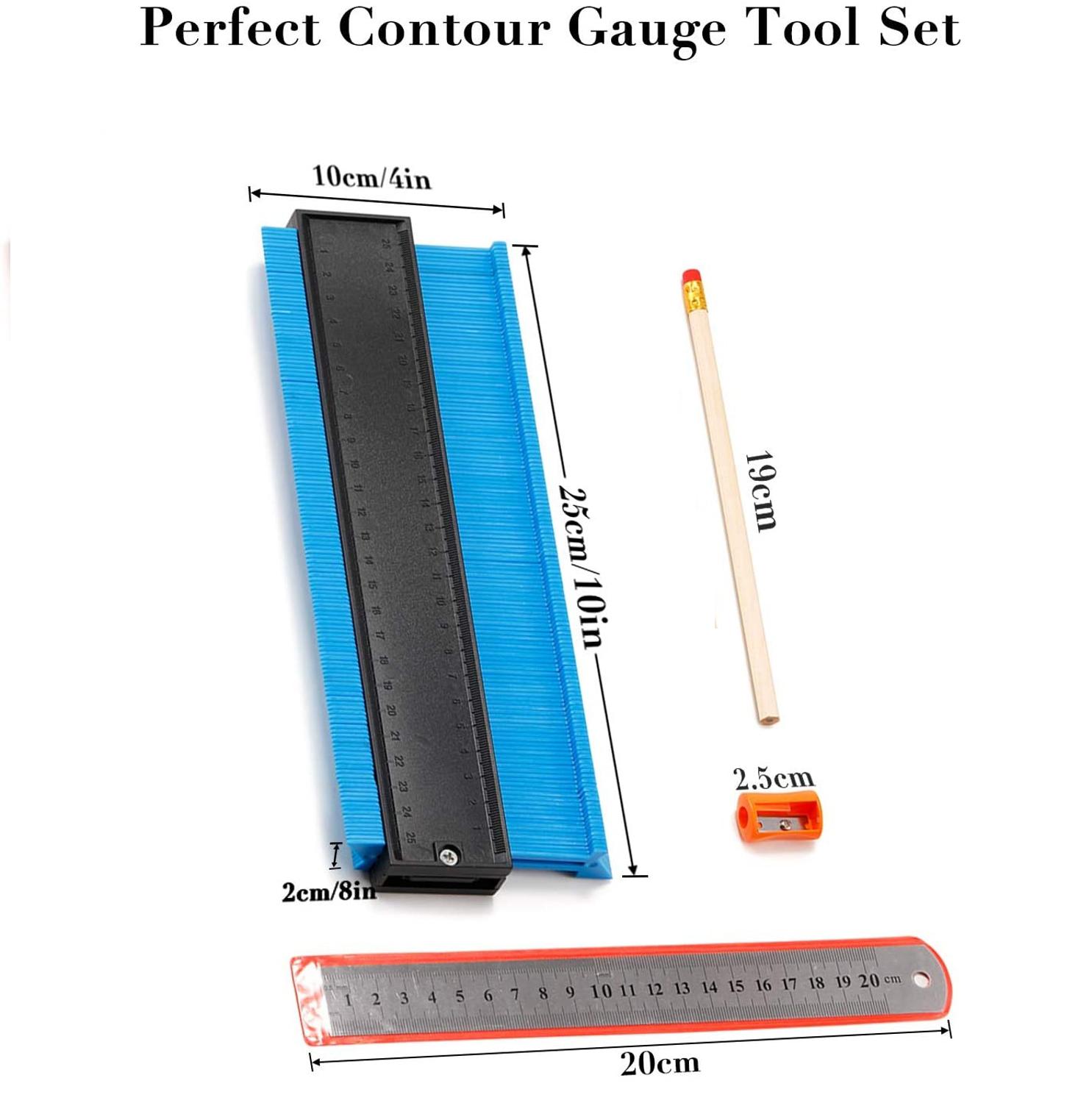 4PCS/lot Contour Gauge Shape Duplicator Outline Profile Shape Contour Duplications Guage, Irregular Shapes Copy Measure Ruler