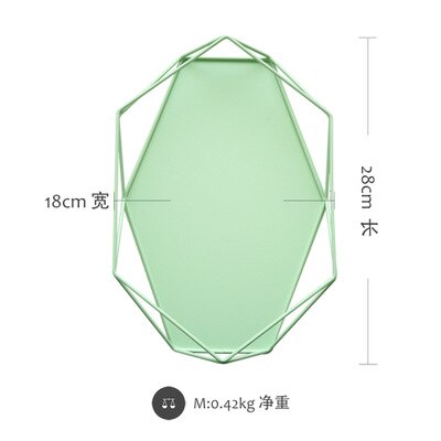 Plateau de forme géométrique macaron | Outils à gâteau de couleur pour le dessert, décoration de table basse, rangement de parfum/maquillage/bijoux: Vert clair