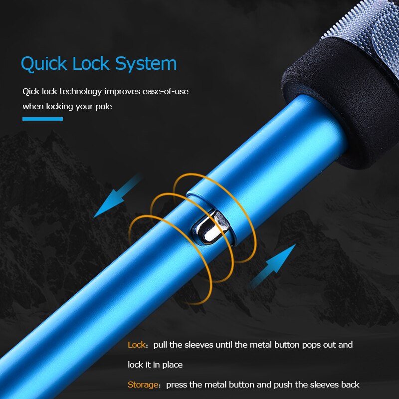 AONIJIE E4201 Z-Pole Folding Ultralight Quick Lock Trekking Poles Hiking Pole Race Running Walking Stick Carbon Fiber 2PCS