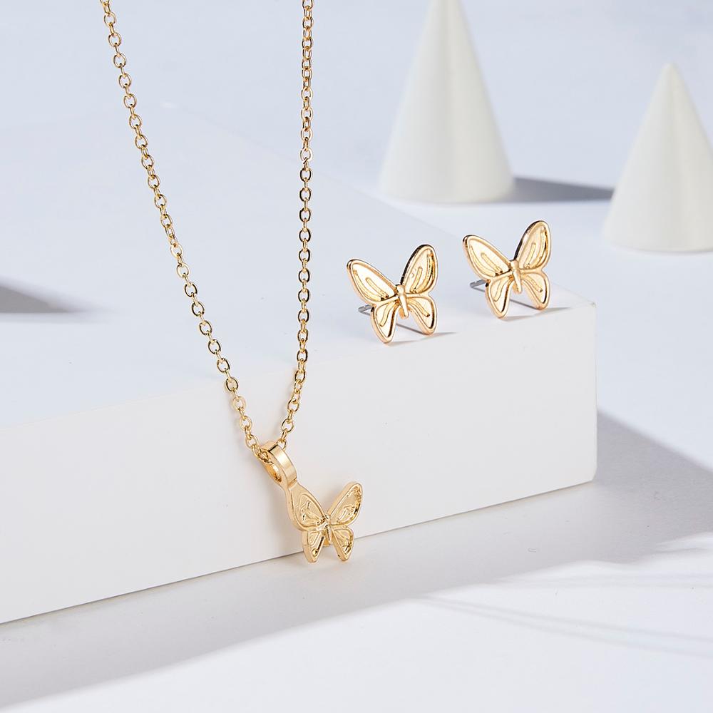 RINHOO Gold Color Jewelry Sets For Women Butterfly Owl Elephant Bird Animal Necklace Earrings Set Jewelry Set Wedding Jewelry
