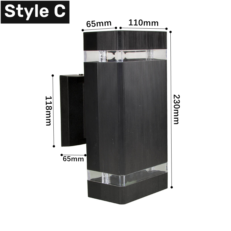 Outdoor IP65 Up Down Led Wall Lampen Waterdicht 5W/10W GU10 Acryl Blaker Tuin Veranda Trap Gangpad wandlampen Armatuur AC85-265V: C / GU10 Without Bulb