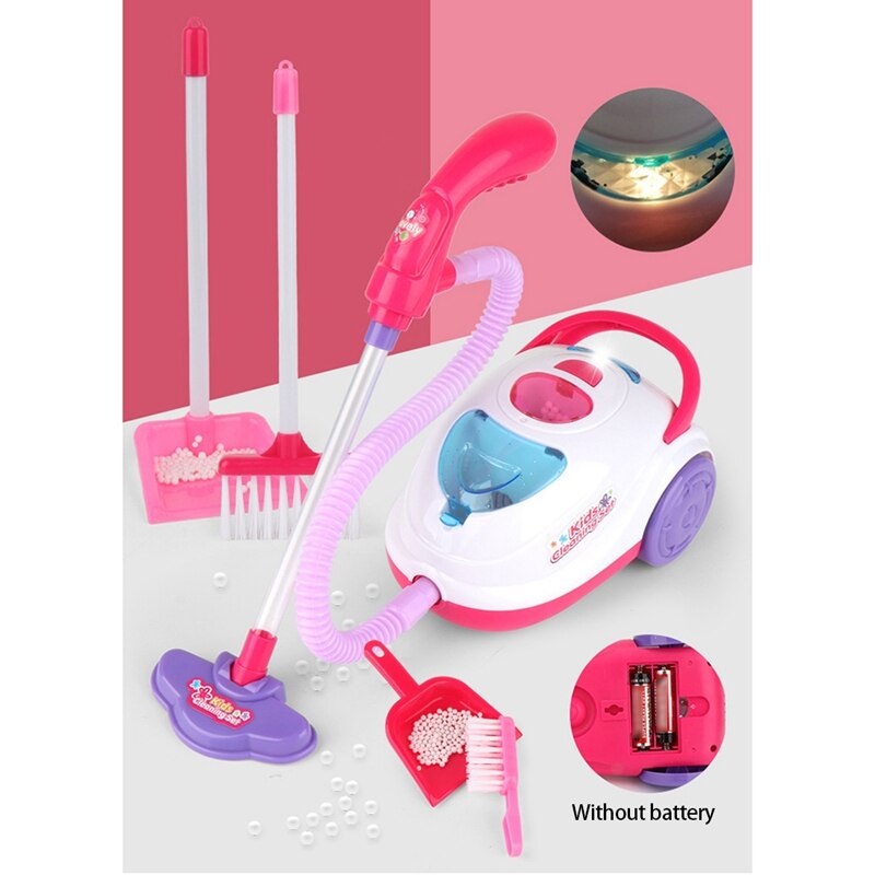 Children Play Cleaning Cart with Vacuum Cleaner Set for Educational