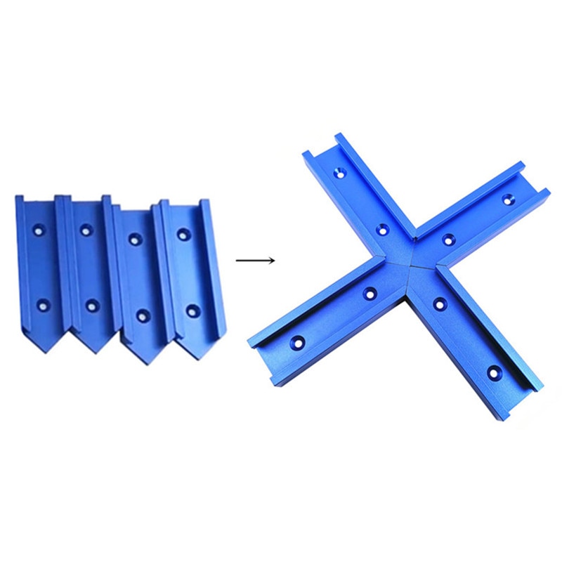 Woodworking T-Slot T-Track Miter Track Cross Connector Rail Guide Chute Circular Saw Flip Table Saw Track Intersection Parts Set