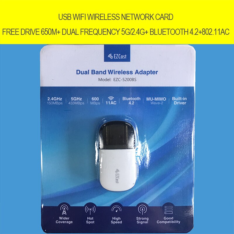 USB Mini WiFi Adapter 2.4G/5G Dual Band Bluetooth Wireless Network Adapter for PC Desktop VDX99