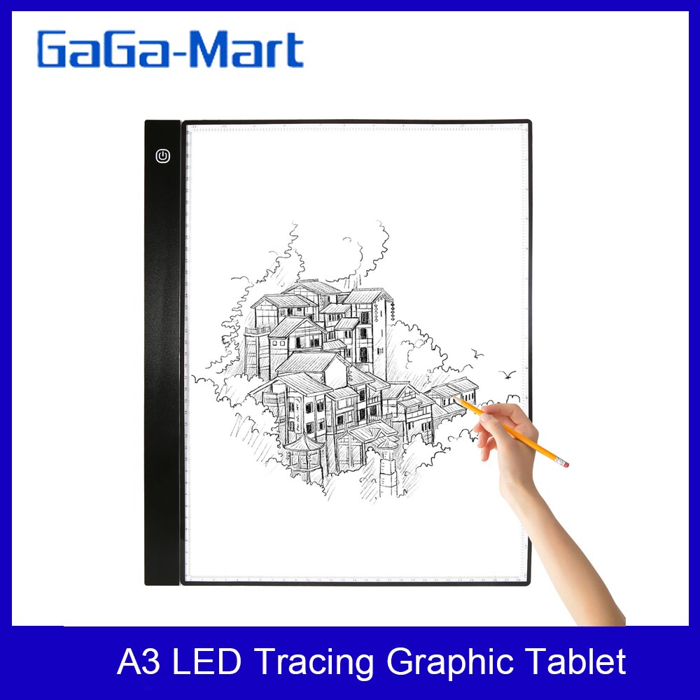 A3 LED Tracing Light Box - 40x33cm Ultra-Thin Drawing Copyboard - 3 Brightness Levels - USB Powered - Acrylic