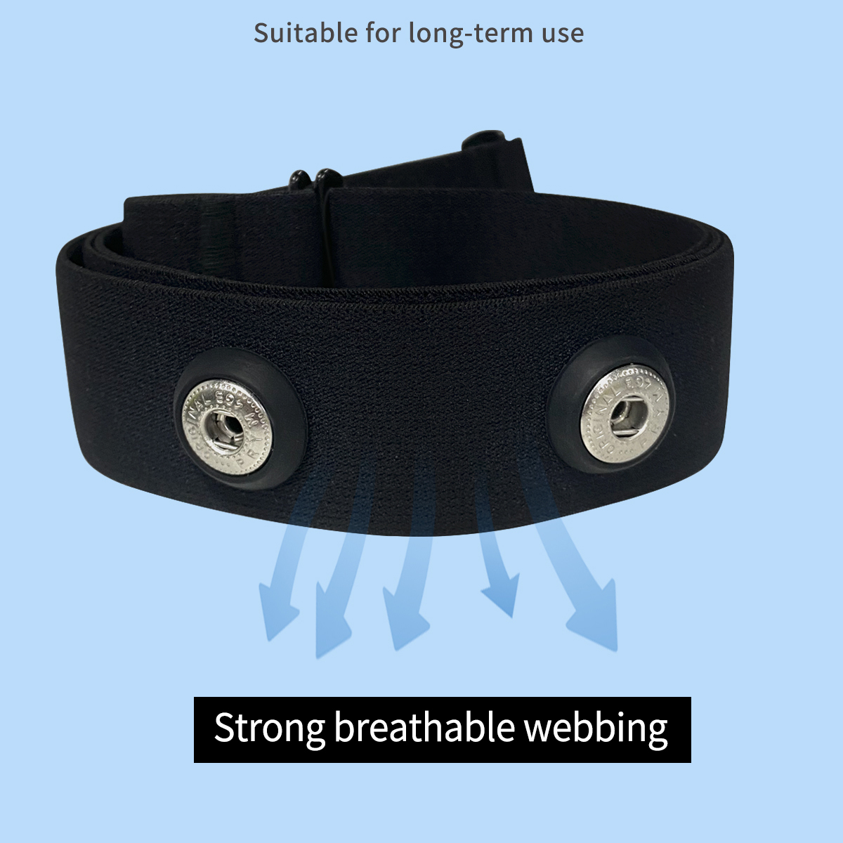 Pulsmåler Brystrem - Trådløs - Til Garmin, Wahoo, Bryton, XOSS - Udskiftningsrem