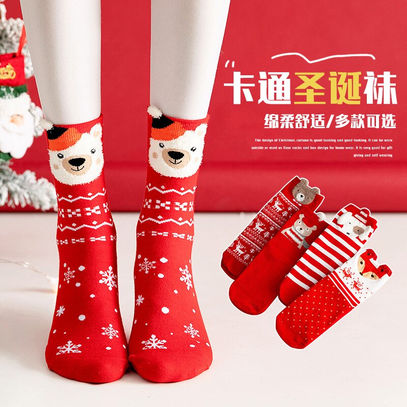 Kerstsokken dier cartoon vrouw schattig kerstman kerstboom sokken kawaii voor thuis ornament jaar kerst kind