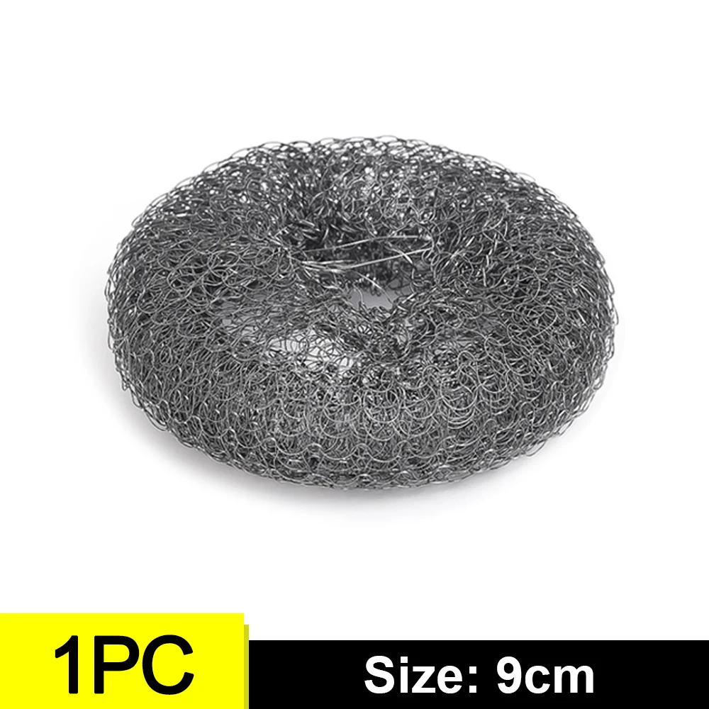 6-1Pcs Kitchen Stainless Steel Washing Brush Metal Sponge Scrubber With Handle For Dishes Pots Pans Grills Sink Cleaning Tools: Brown