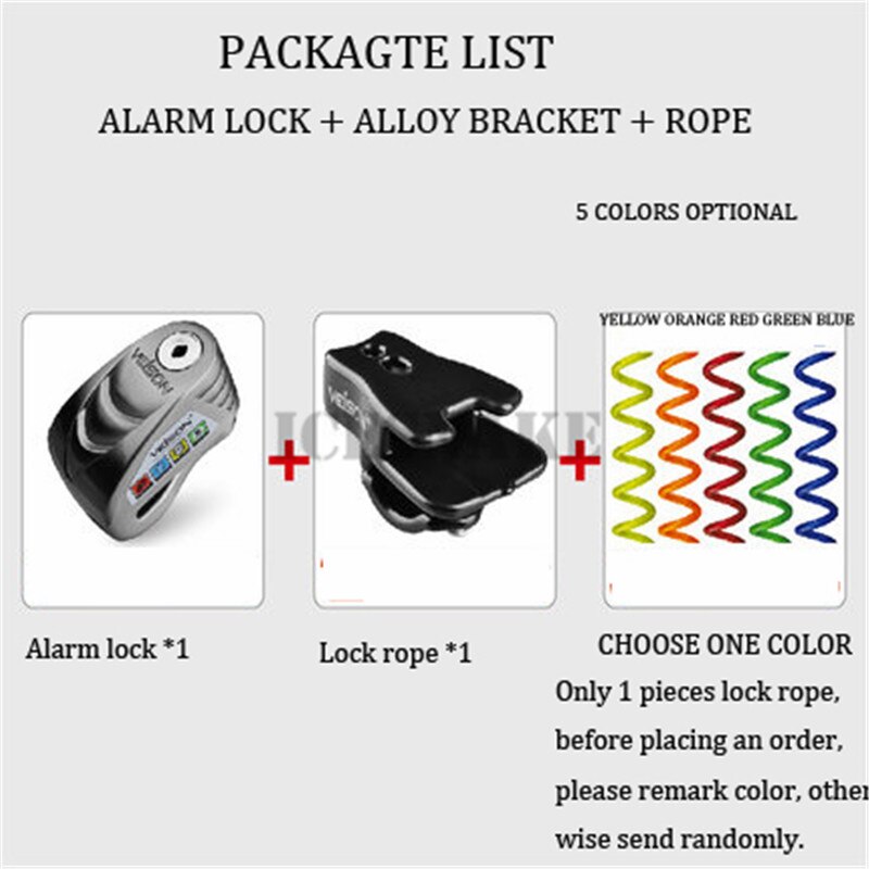 Veison motorfiets alarm waterdicht fietsalarm quad slot scooter schijfrem fietsslot motorfiets anti-diefstal motopadlock accessoires: Legering sl d set
