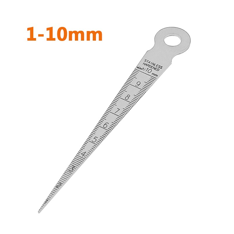 SONGJIATE stainless steel gap ruler straight steel ruler tapered ruler aperture gauge: 1-10mm