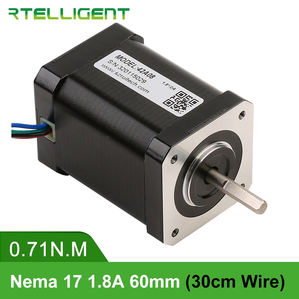 Motor paso a paso Rtelligent, 2 fases, Nema 17, 24-48V CC, suministro R42, con Motor paso a paso Nema17 22/34/71N.cm