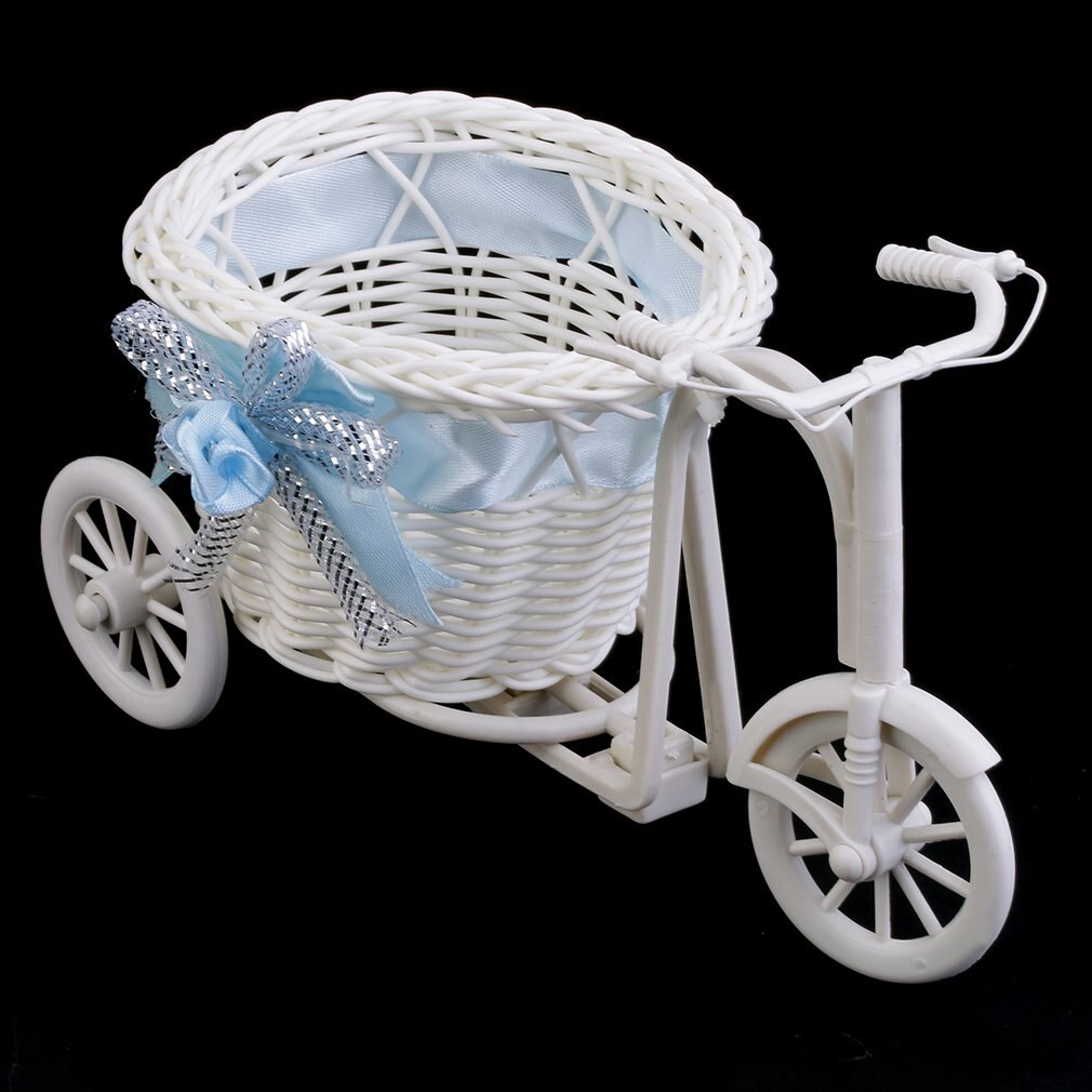 Beauté rotin Tricycle vélo fleur panier Vase stockage jardin mariage fête décoration bureau chambre tenant bonbons