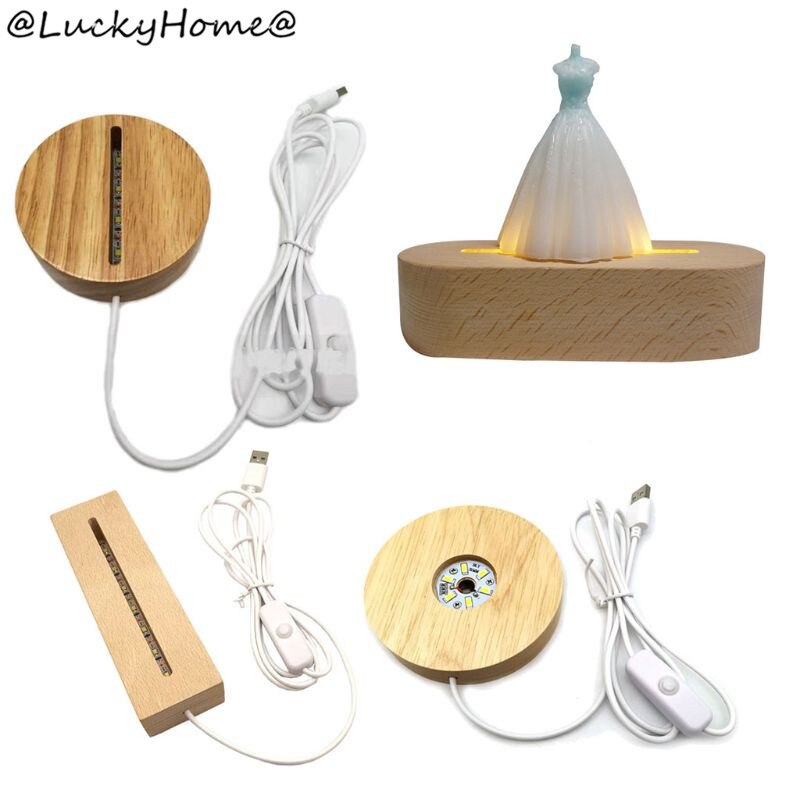 Håndlavet harpiks kunst træ ledet lys dispaly base krystalglas harpiks kunst ornament træ natbelyst base stativ håndværk