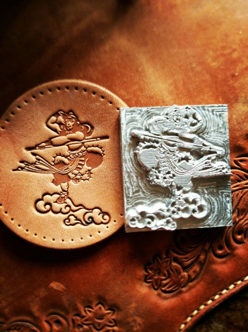 Monkey king mönster handarbete unikt läder arbetsverktyg carving stansar stämpel hantverk läder med läder carving verktyg