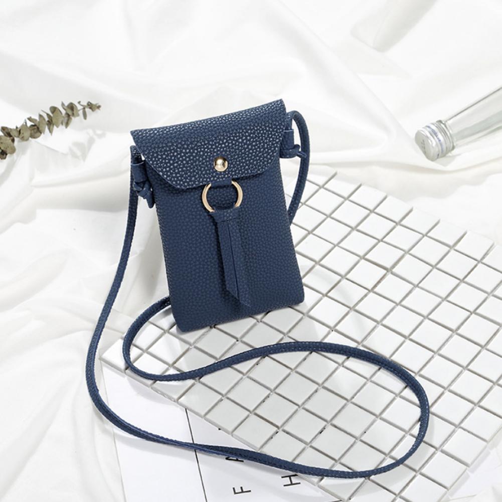 Square Vertical Phone Bag Women's Messenger Bag Multifunctional Sports Arm Single Shoulder Solid Hanging Neck Purse Mini Bag