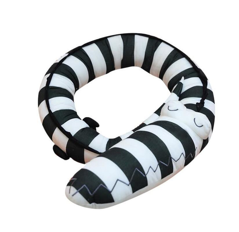 Ropa de cama para bebé recién nacido, cojín de riel de 185cm, almohada de cocodrilo, parachoques, cercado de cuna para niño pequeño, decoración de cama: stripe